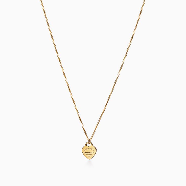 Tiffany & Co 18K Yellow Gold Heart Mini Key Pendant Necklace – THE CLOSET